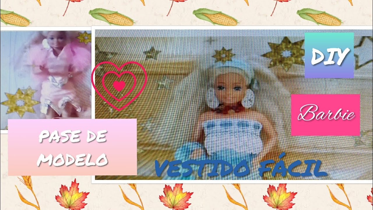 DIY HACEMOS UN VESTIDO FÁCIL Y UN BOLSO PARA BARBIE Y PASE DE MODA DE CONJUNTO DE ESTRELLAS (1 parte pin y pon carrefour