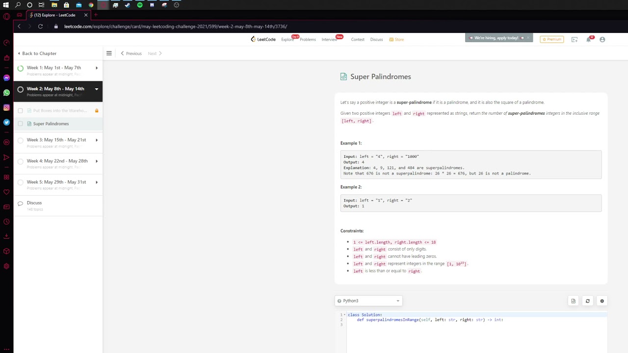 LeetCode Grind Day36: Solf Or Go Home | Python | Live Coding