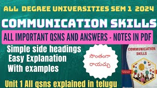 communication skills imp qsns with ans degree sem1 explanation notes available #communicationskills screenshot 1