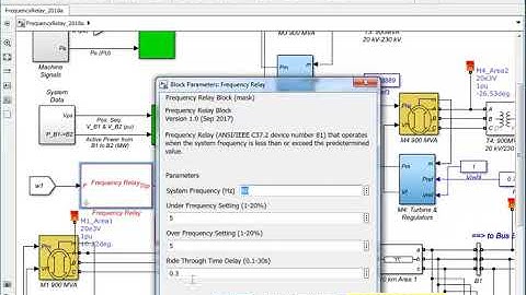 simulation file  for application of Frequency Relay in tow area