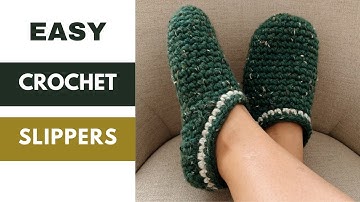 House Slippers Crochet Tutorial - How to Make an Easy Crochet Slippers