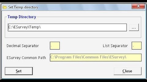 Set Temporary Path in ESurvey CADD Software