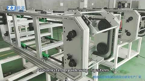 Automated guideway system. Vertical double track circular guideway, automated conveyor equipment