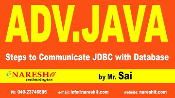 Steps to Communicate JDBC with Database Part 4 |  Advanced Java Training Tutorial | Mr. Sai