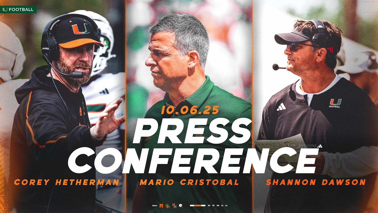 Miami Hurricanes Football Weekly Media Availability | 10.06.25