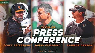 Miami Hurricanes Football Weekly Media Availability | 10.06.25