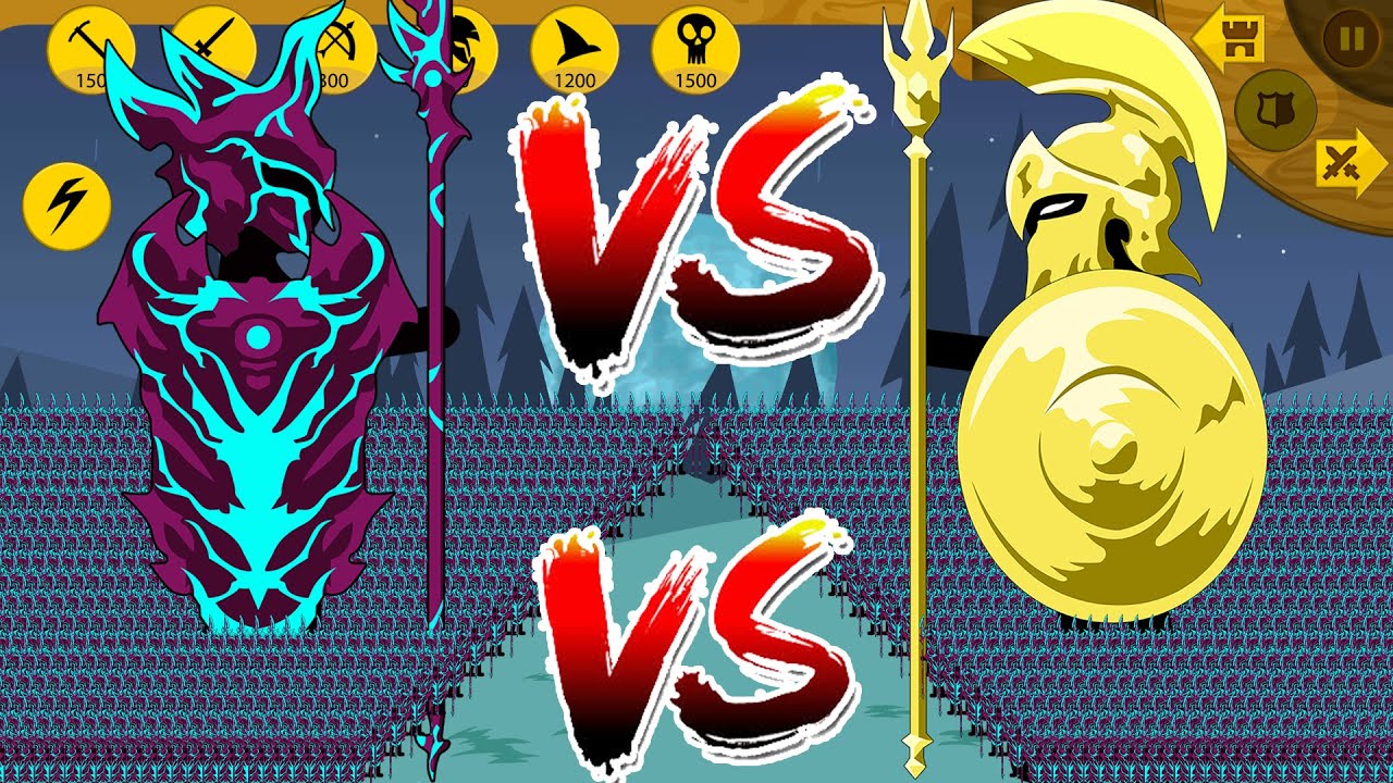 999 ARMY SPEARTON VAMP VS 999 ARMY SPEARTON GOLDEN | STICK WAR LEGACY | KASUBUKTQ