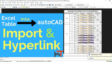 [Hindi] Import & Hyper link Excel table into AutoCAD I Best way in 2017