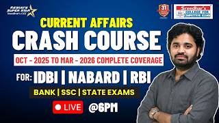 🔴Live | Current Affairs Crash Course 2025–26 🔥 Complete Coverage for Banking Exams | PHANI SIR