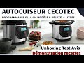 Autocuiseur cecotec olla deluxe programmable  dmonstration test unboxing avis recettes autocuiseur