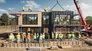 Modular House Construction Time-Lapse 2026– concise, including the year for context.