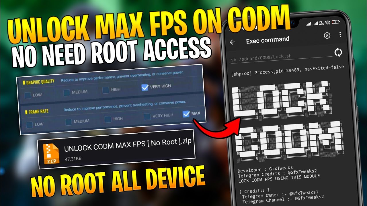 ⚡CODM Max FPS [ NO ROOT ] 100% Working + Shell Only! - (2024) | Max FPS ...