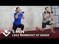 5 Minute Legs Workout at Home - 5 Min Leg Workouts with Dumbbells