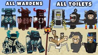 All Wardens vs All Skibidi Toilets, Titan Cameraman, Speakerman, TV man & G-Man in Minecraft