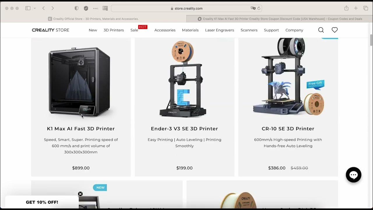 How to Redeem Creality K1 Max Coupon Code at Creality Store YouTube