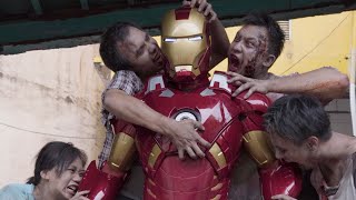 Iron Man Fights Zombies ! 性感女主播被殭屍追殺 意外被山寨電影明星拯救的故事