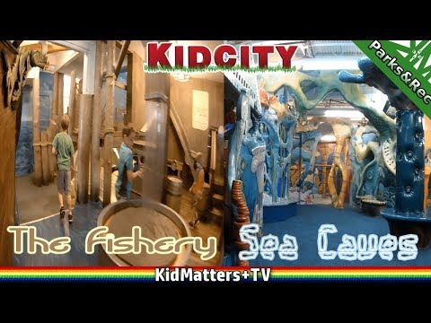 Sea Cave & Fishery! KidCity CHILDREN&rsquo;s MUSEUM Fun Indoor Play Area-Activities [KM+Parks&Rec S01E16]
