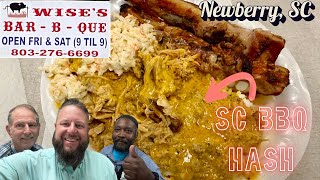 Wise’s Bar-B-Q for Mustard Pulled Pork Barbecue & Good Country BBQ Hash! Newberry, South Carolina