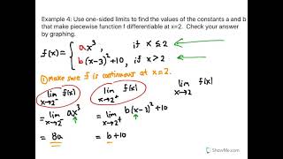 Differentiability of a Piecewise Defined Function at Its Transition Point