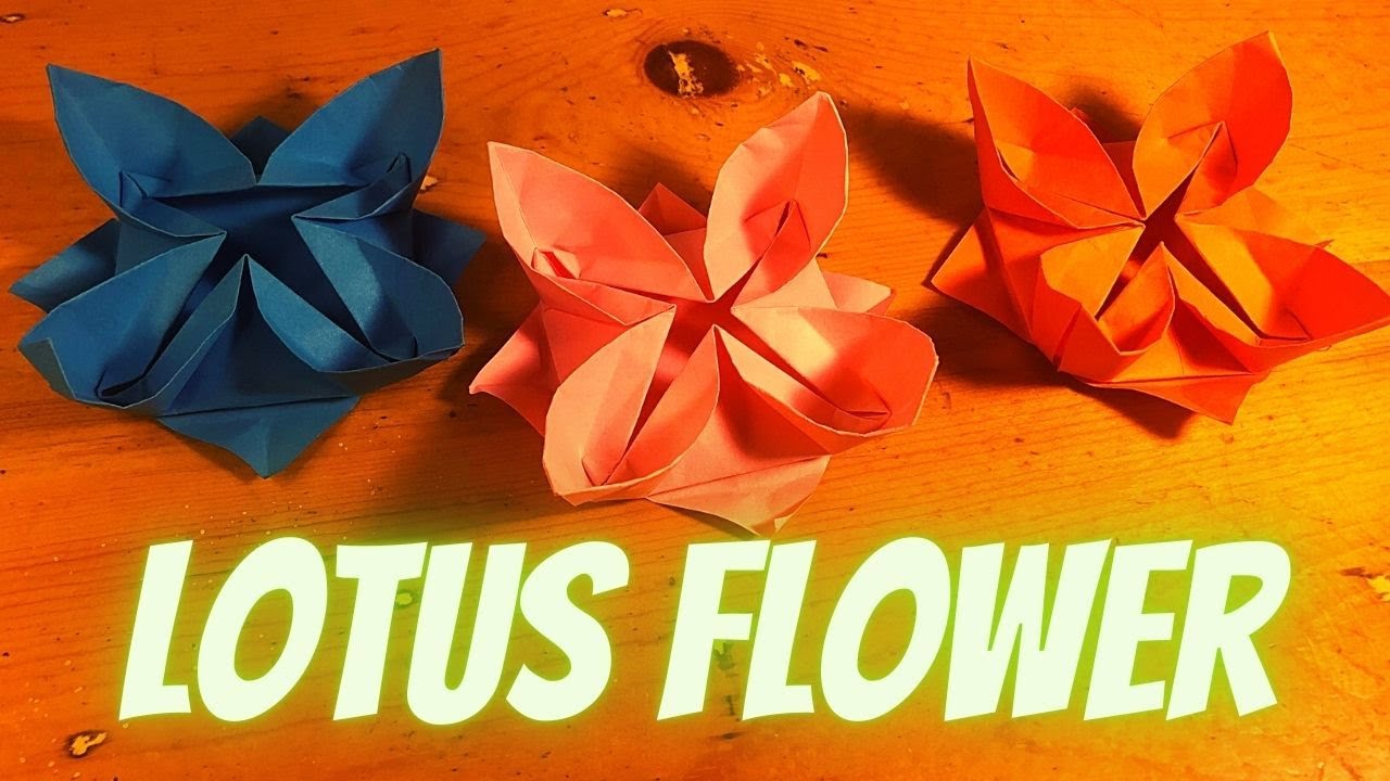 Cara membuat origami bunga lotus how to make origami of lotus flower