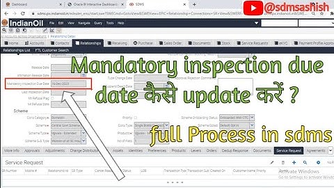 How to update mandatory inspection due date..@SDMSAshish