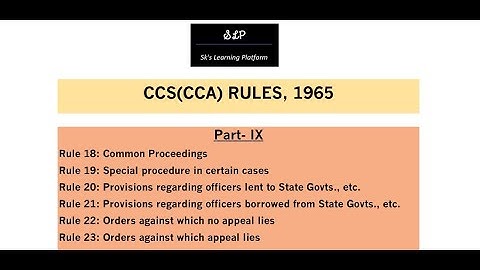 CCA Rules- Rule 18 to Rule 23