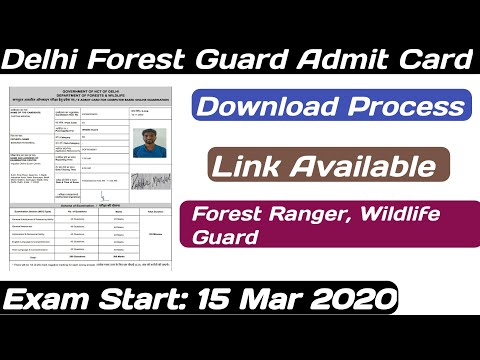Delhi Forest Guard 2020 | Admit Card Out | Download Process | Jobssearch