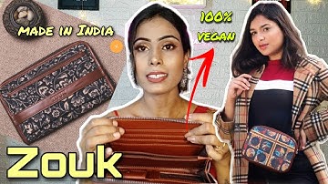 ZOUK bag review| 100% vegan cruelty free| ZOUK sling bag, wallet| made in India| Snazzy Samaira
