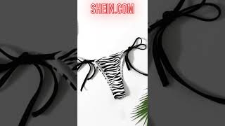 Zebra Striped Thong Bikini Look For 2023 🤍🖤 #Shorts #Trending