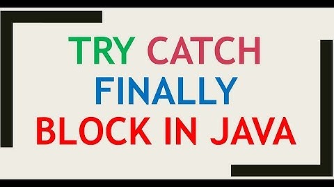 try catch finally block in java