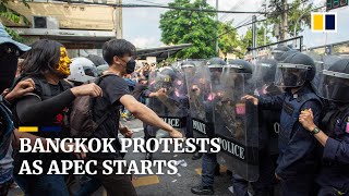 Thai protesters clash with police as Bangkok hosts Apec summit