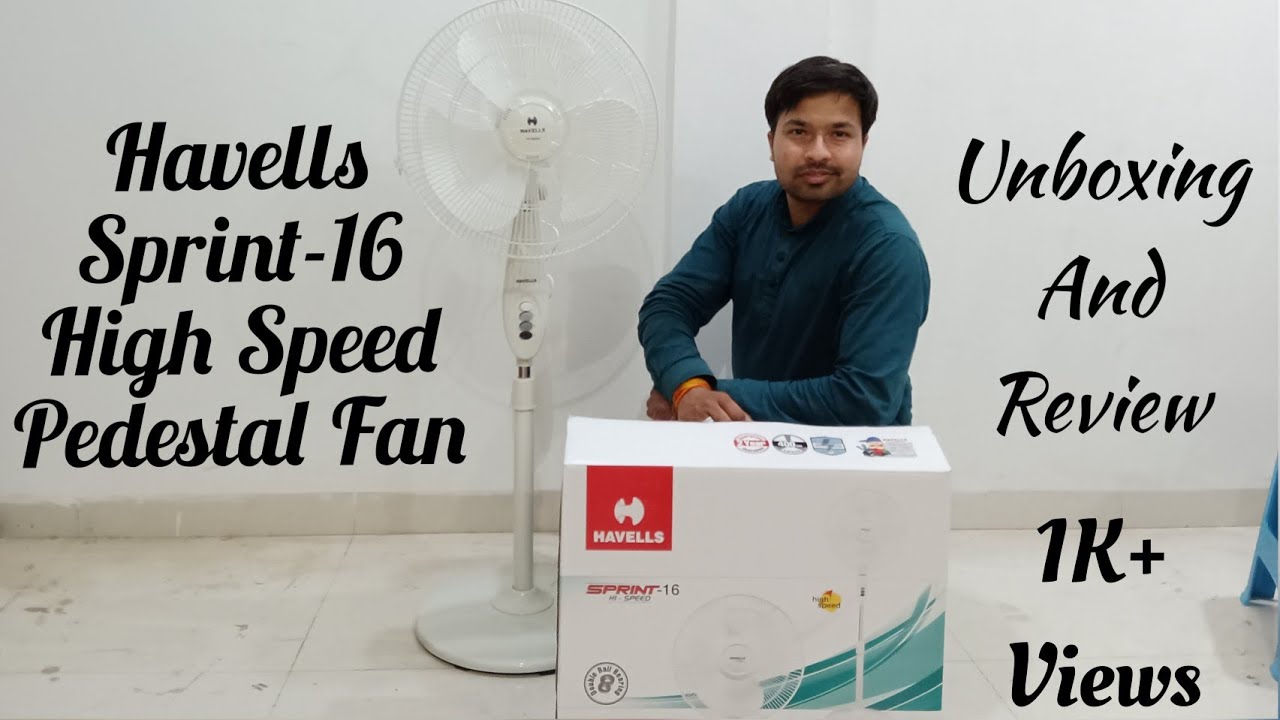 Havells Sprint16 High Speed Pedestal Fan Full Review with Eng. subt