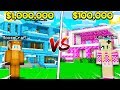 BOY vs GIRL $1,000,000 MODERN HOUSE CHALLENGE in Minecraft! (Brother vs Sister)