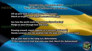 Video thumbnail of "Bahamas National Anthem MARCH ON, BAHAMALAND with music, vocal and lyrics English"