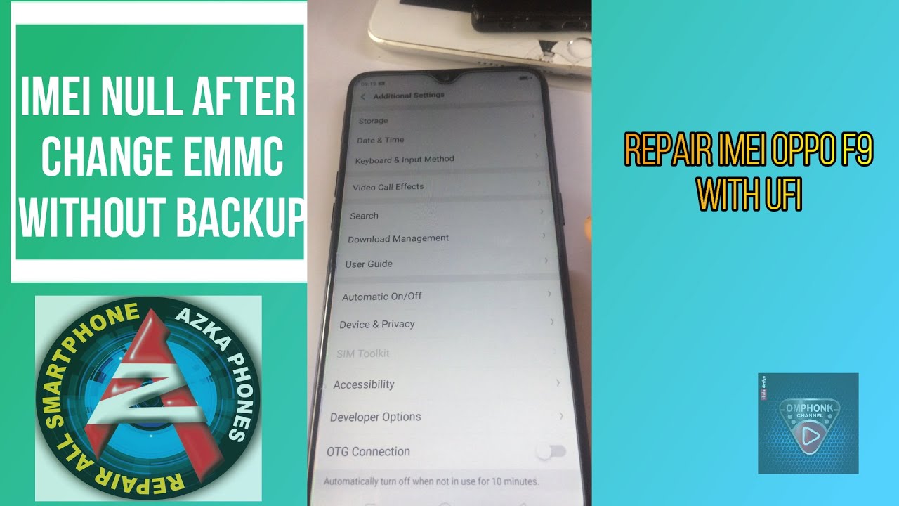 Repair Imei Oppo F9 CPH1823 with Ufi Box After change emmc without