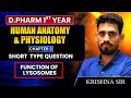 D.Pharm 1st Year | Anatomy and Physiology: Function of Lysosomes | Short Type Questions #dpharm