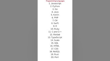 List of Programming Languages | Most Important Programming Languages| ICT| #computerknowledge