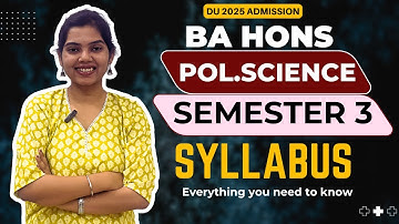 BA Hons Political Science Semester 3 DU Latest Syllabus 2025 | STUDYSHIP WITH KRATI 2
