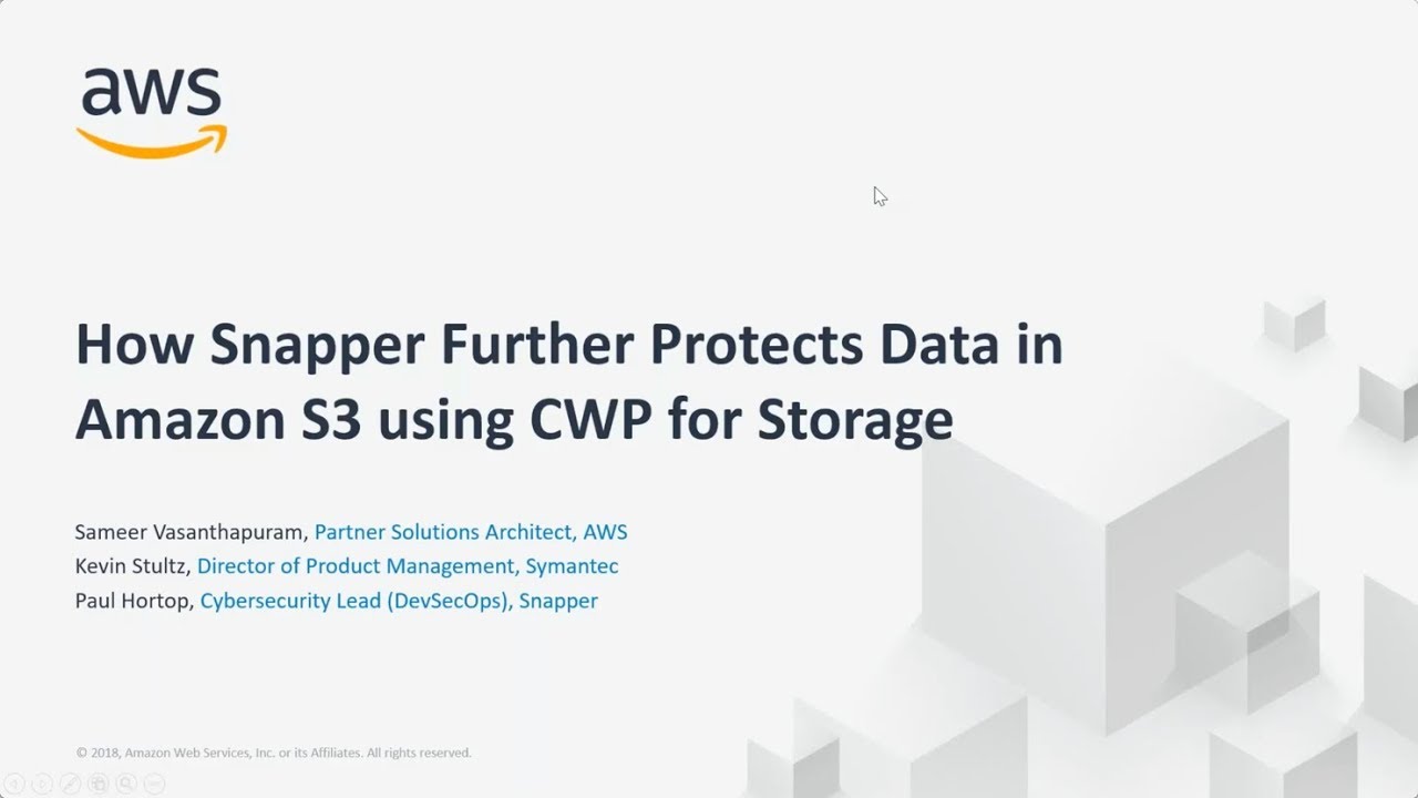 How Snapper Further Protects Data in Amazon S3 Using CWP for Storage