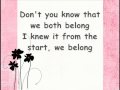 Toni Gonzaga - We Belong [LYRICS]