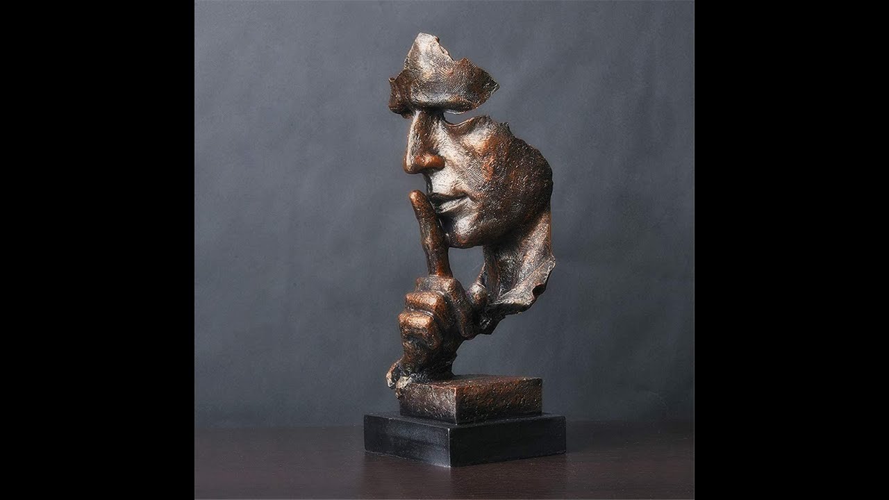 Silence is a Golden Creative Statue,Simple Modern Crafts Ornaments