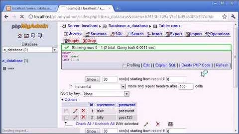 Beginner PHP Tutorial   112   phpMyAdmin Part 3 ‏