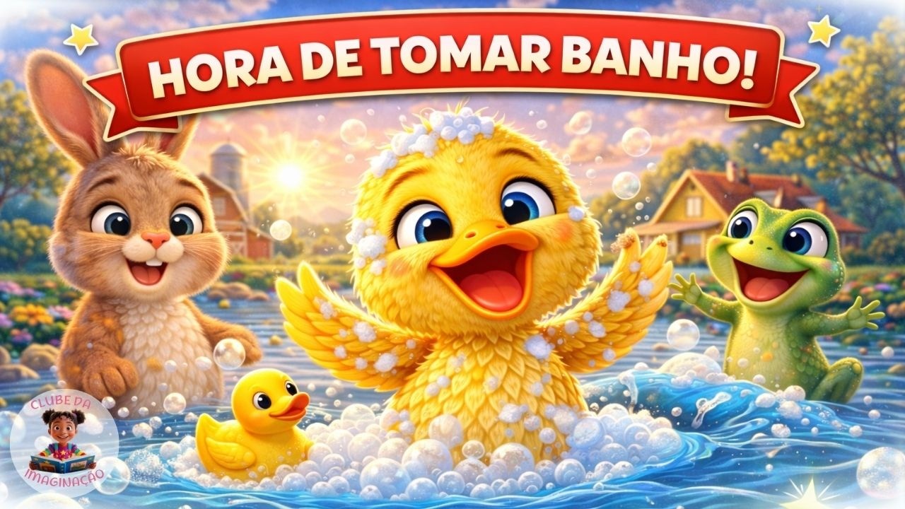 Hora de Tomar Banho 🎶 Música Infantil 💦 Clube da Imaginação 