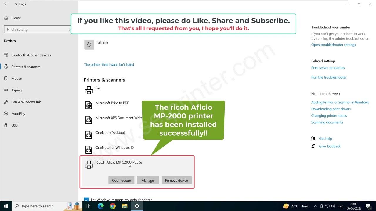 How to Install Ricoh Aficio MP2000 Printer Driver on Windows 11, 10, 8, 7 YouTube