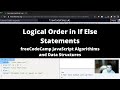Logical Order in If Else Statements (Basic JavaScript) freeCodeCamp tutorial
