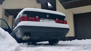 BMW E34 535i Winter cold start at -10°C  | 𝕭𝕭𝕲𝖓𝕲