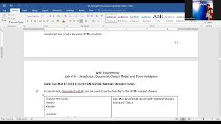 Lab 7 Web Engineering - Form Validation | Engr. Uzma Naz