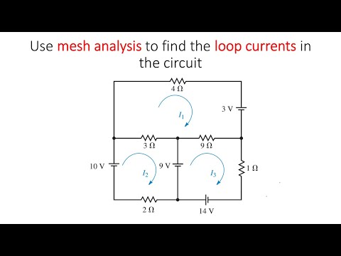 MESH ANALYSIS 3 LOOPS | STEP-BY-STEP | EASY CALCULATOR | Use mesh analysis to find the loop currents