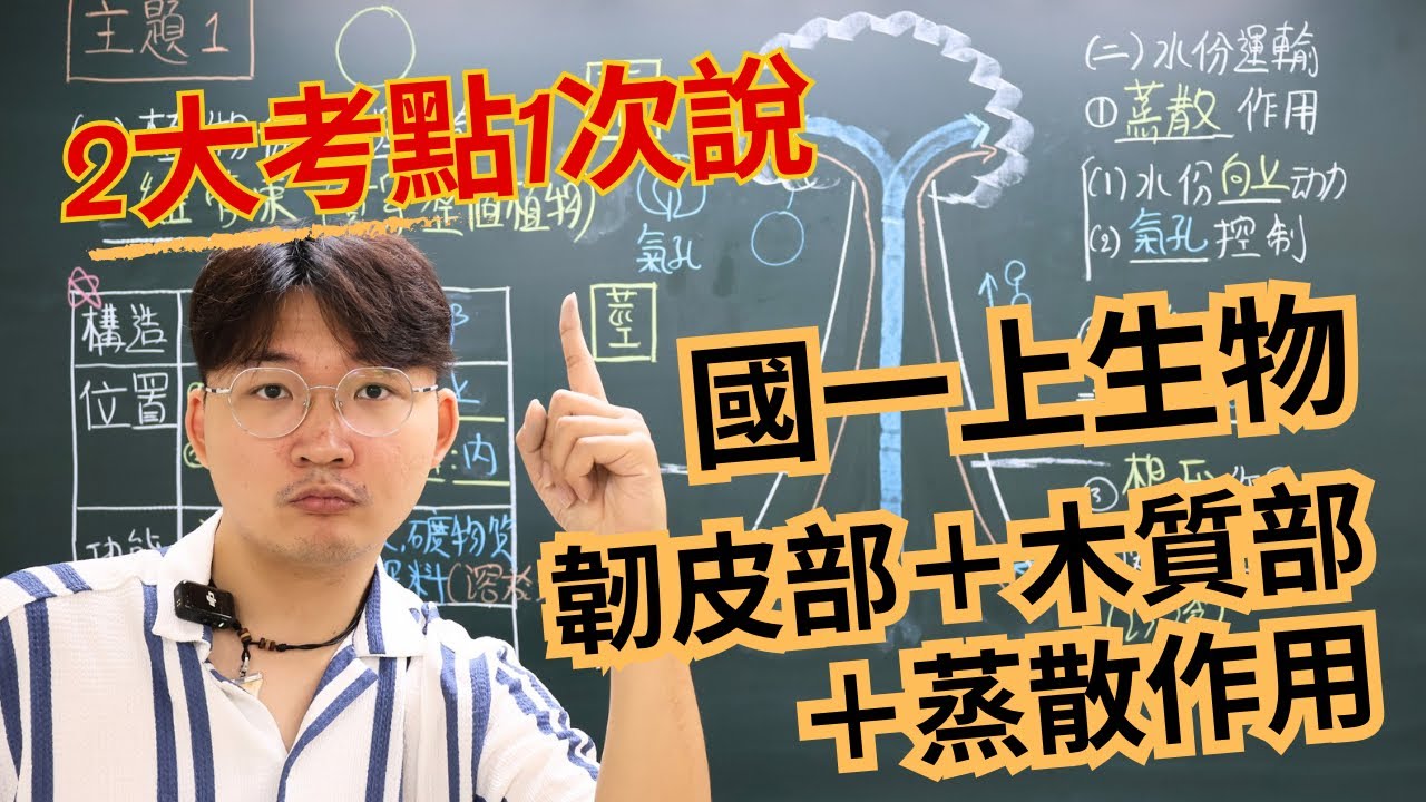 4-1+4-2｜上集｜國一上生物【植物運輸| 4大考點】考點翔細說