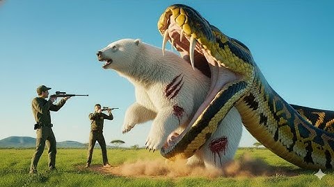 Animal rescue: Police save a polar bear from a giant python in real life